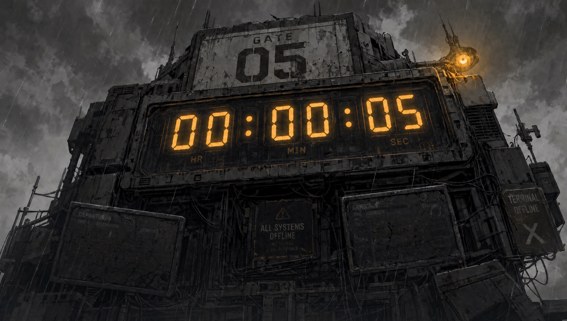 Countdown plate reading five seconds