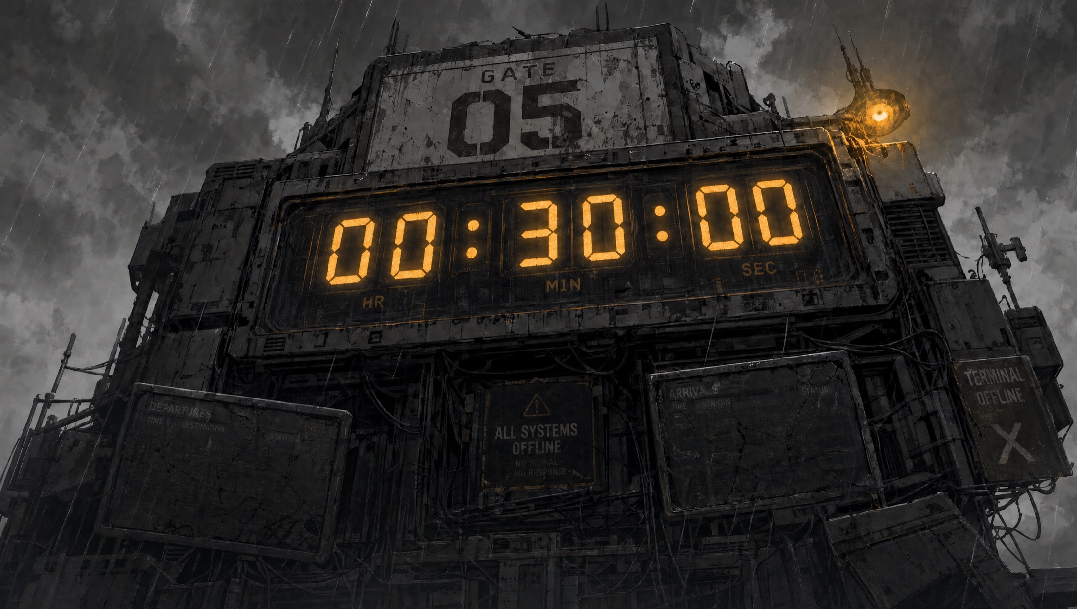 Countdown plate reading thirty minutes