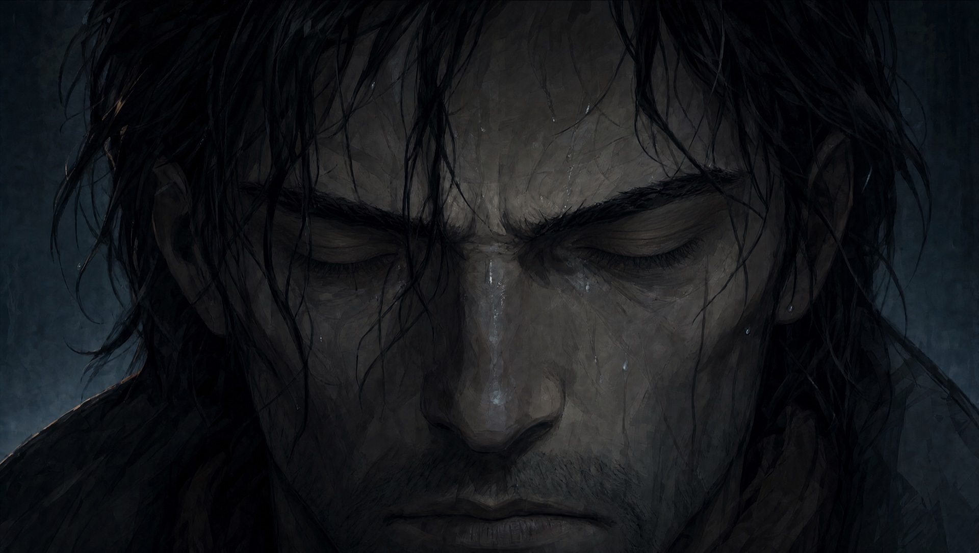 Start frame: eyes shut, an instant before waking